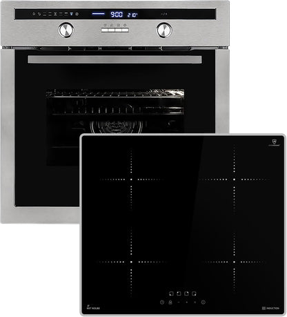 Cuisinière: Four Encastré 60Cm EB8013ED + 59Cm Plaque De Cuisson À Induction IH85900ED | Rôtisserie | Capteur De Température À Cœur | Grill | Air Chaud | Éléments Télescopiques D'Extraction |