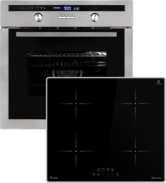 Cuisinière: Four Encastré 60Cm EB8013ED + 59Cm Plaque De Cuisson À Induction IH85900ED | Rôtisserie | Capteur De Température À Cœur | Grill | Air Chaud | Éléments Télescopiques D'Extraction |