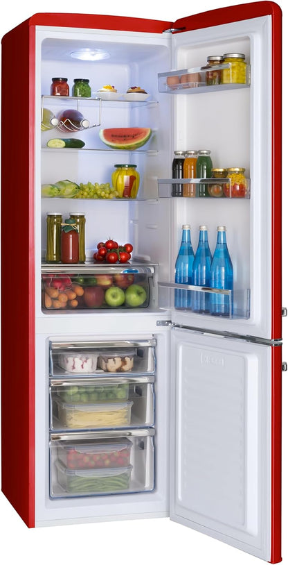 Amica KGCR 387100 R Réfrigérateur-Congélateur Autoportante 244 L Rouge
