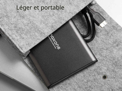 Disque Dur Externe Portable 1To 2.5" USB 3.0 Ultra Fin Aluminium | Stockage Et Sauvegarde Pour PC, Mac, Laptop, Xbox One, PS4, Wii U, TV, Windows (1000Go, Gris)