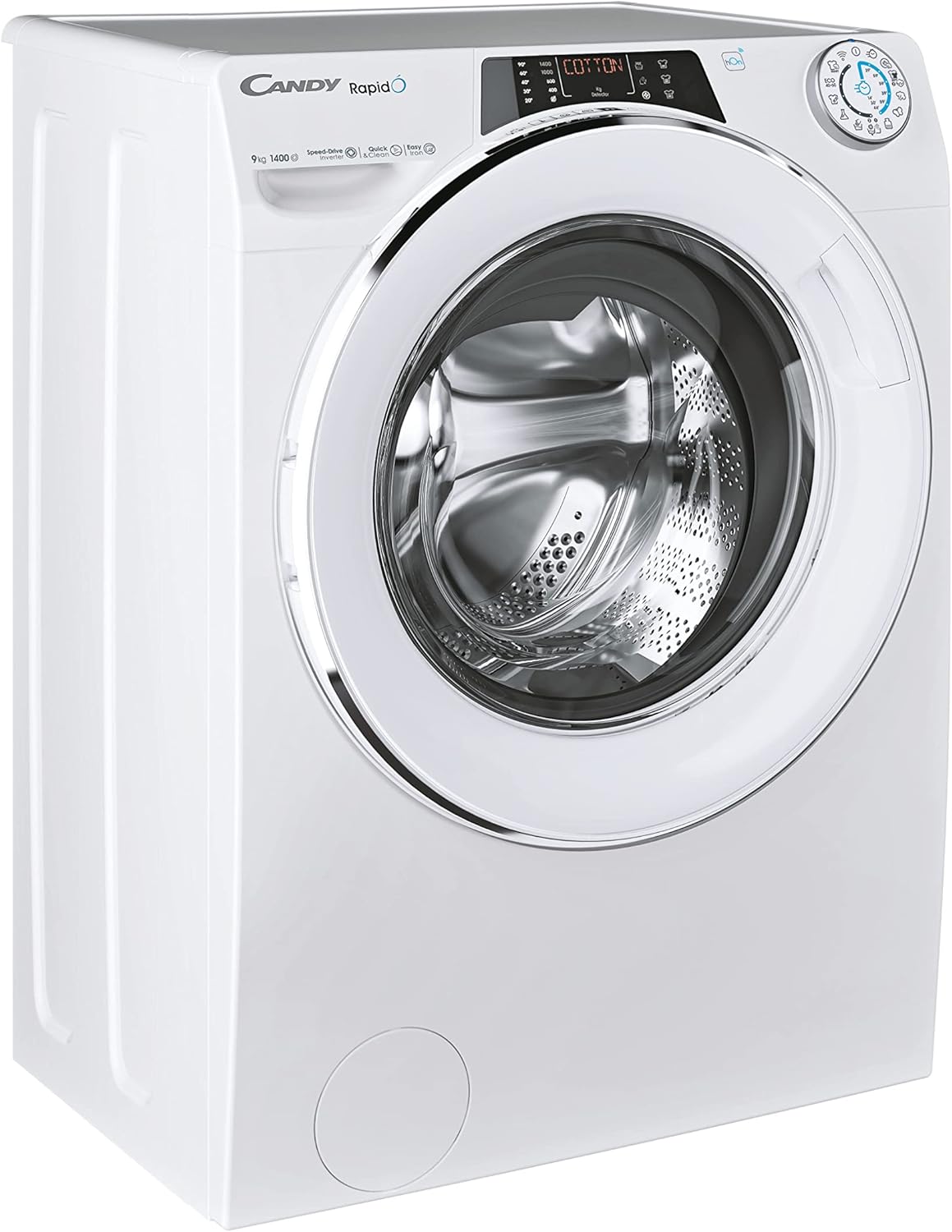 Rapido RO 1496DWMCT/1-S Machine À Laver 9 Kg, 1400 Tr/Min, Écran Smart Text, Panneau Smart Touch, Wi-Fi, Snap & Wash, 16 Cycles, 9 Rapides, Moteur Inverter, Fonction Vapeur, Départ Différé 24H,