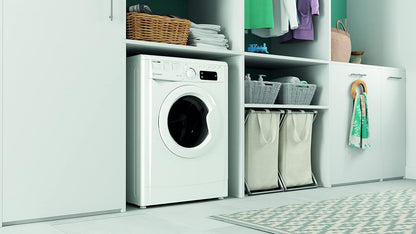 EWDE 861483 W IT N - Lave-Linge 8 Kg Charge Avant, Libre Installation. Centrifugeuse 1400 Tours Par Minute. Largeur 59,5 Cm, Profondeur 53,5 Cm, Hauteur 85 Cm, Classe Énergétique D, Blanc