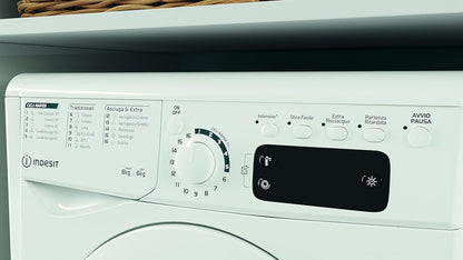 EWDE 861483 W IT N - Lave-Linge 8 Kg Charge Avant, Libre Installation. Centrifugeuse 1400 Tours Par Minute. Largeur 59,5 Cm, Profondeur 53,5 Cm, Hauteur 85 Cm, Classe Énergétique D, Blanc