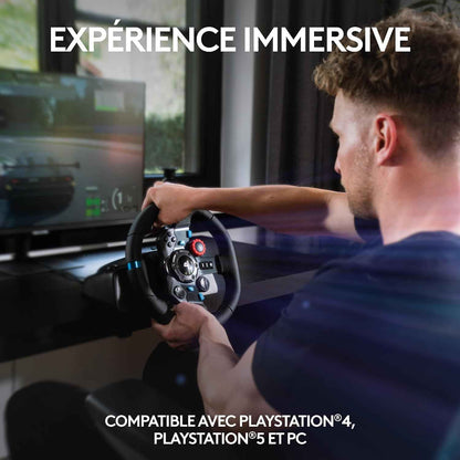 Logitech G G29 Driving Force Steering Wheel and Pedals for Playstation & PC | Realistic Force Feedback, Stainless Steel Levers, Steering Wheel Cover for PS5, PS4, PC, Mac - Black