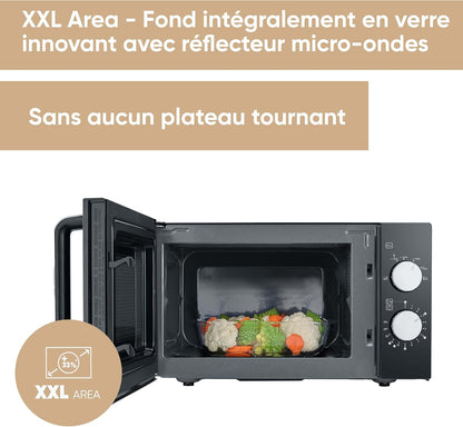 SEVERIN Microwave Oven, 20 L, with Ceramic Flat Bottom, up to 800 W, 6 Power Levels, Black, MW7761