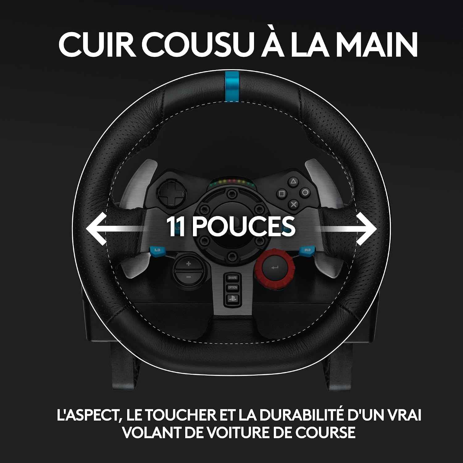 Logitech G G29 Driving Force Steering Wheel and Pedals for Playstation & PC | Realistic Force Feedback, Stainless Steel Levers, Steering Wheel Cover for PS5, PS4, PC, Mac - Black