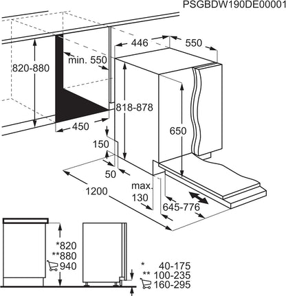 FSE62417P Lave-Vaisselle Semi-Intégré 9 Couverts E