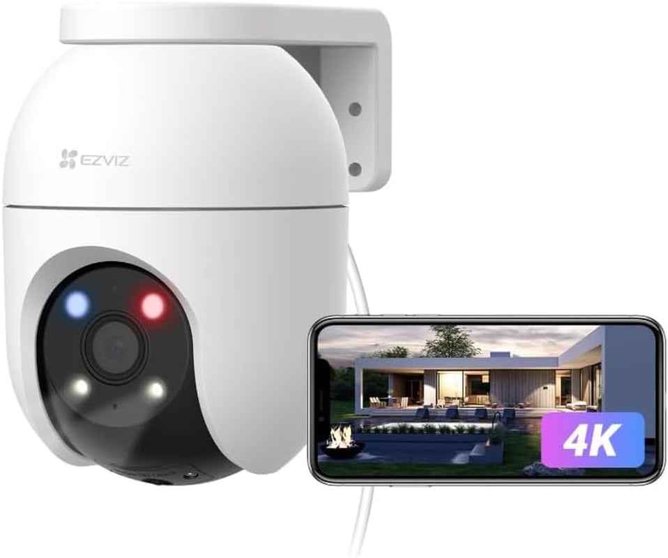 4K(8MP) Caméra Extérieur Wifi À 360° C8C 4K 4Mm | Détection Humaine, Vision Nocturne En Couleur, Suivi Auto-Zoom, Audio Bidirectionnel, IP65 Etanche, Défense Active