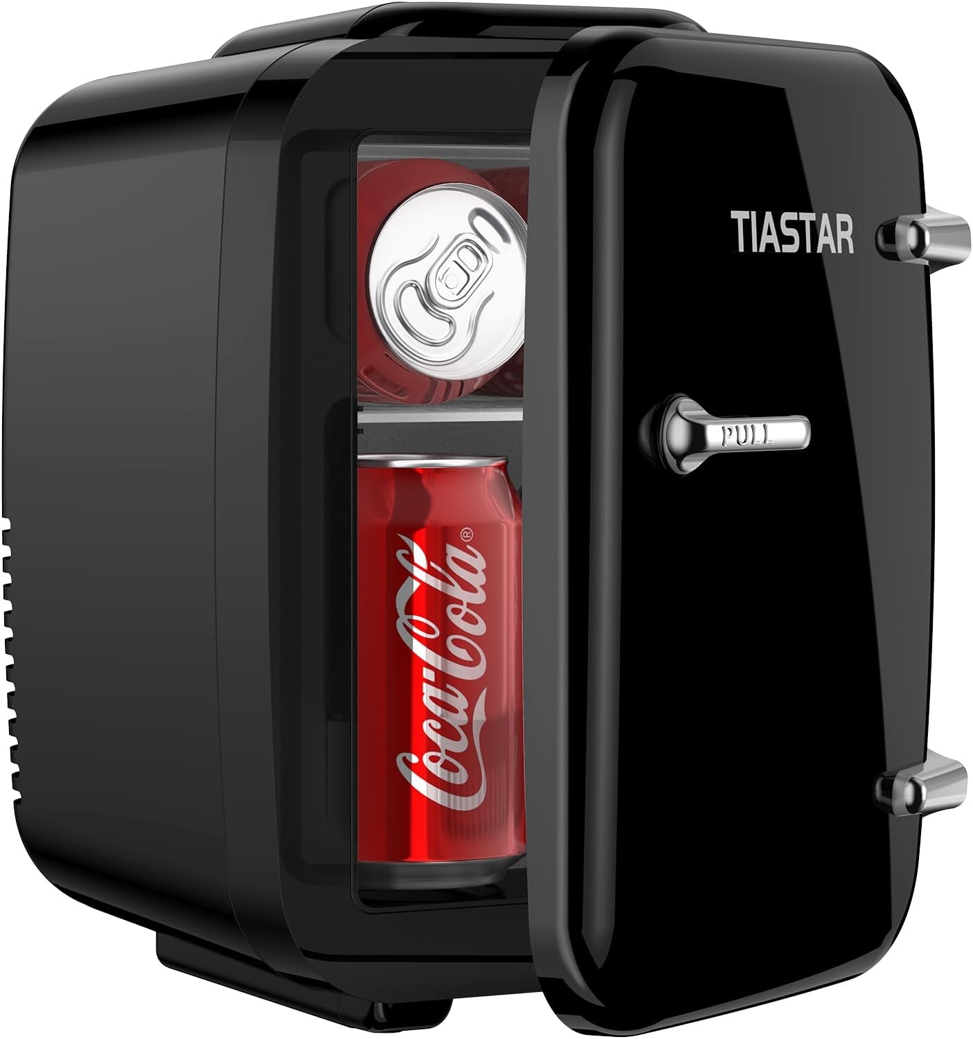 Tiastar Mini Frigo Portable, 4 Litres /6 Boîtes Boissons & Soin De La Peau Mini Petit Frigo Pour Chambre, Voiture, Bureau, Deux Vitesses - Refroidisseur Et Réchauffeur (Noir)