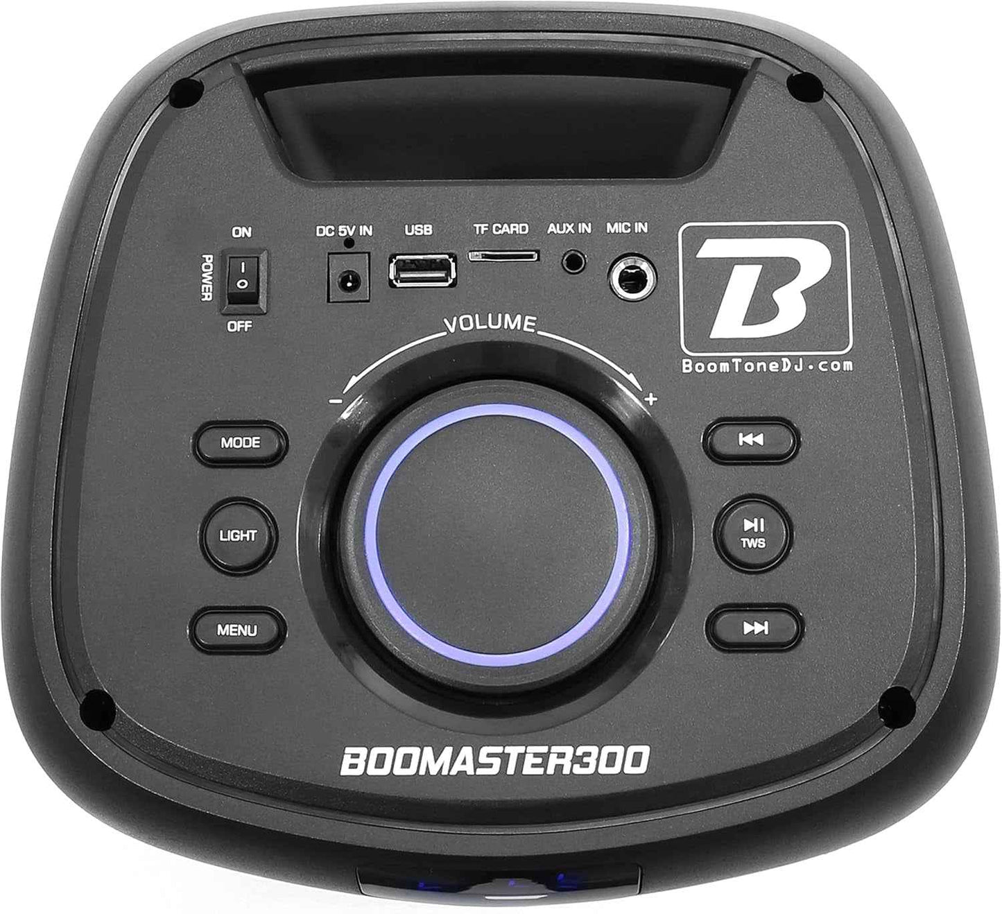 Boomtone DJ Boomaster 300 Enceinte Bluetooth Lumineuse LED Portable Puissante 250W, Enceinte Karaoke, Bluetooth Sans Fil, TWS, Rechargeable USB, Tuner, Lecteur Usb/Carte SD. Télécommande Fournie