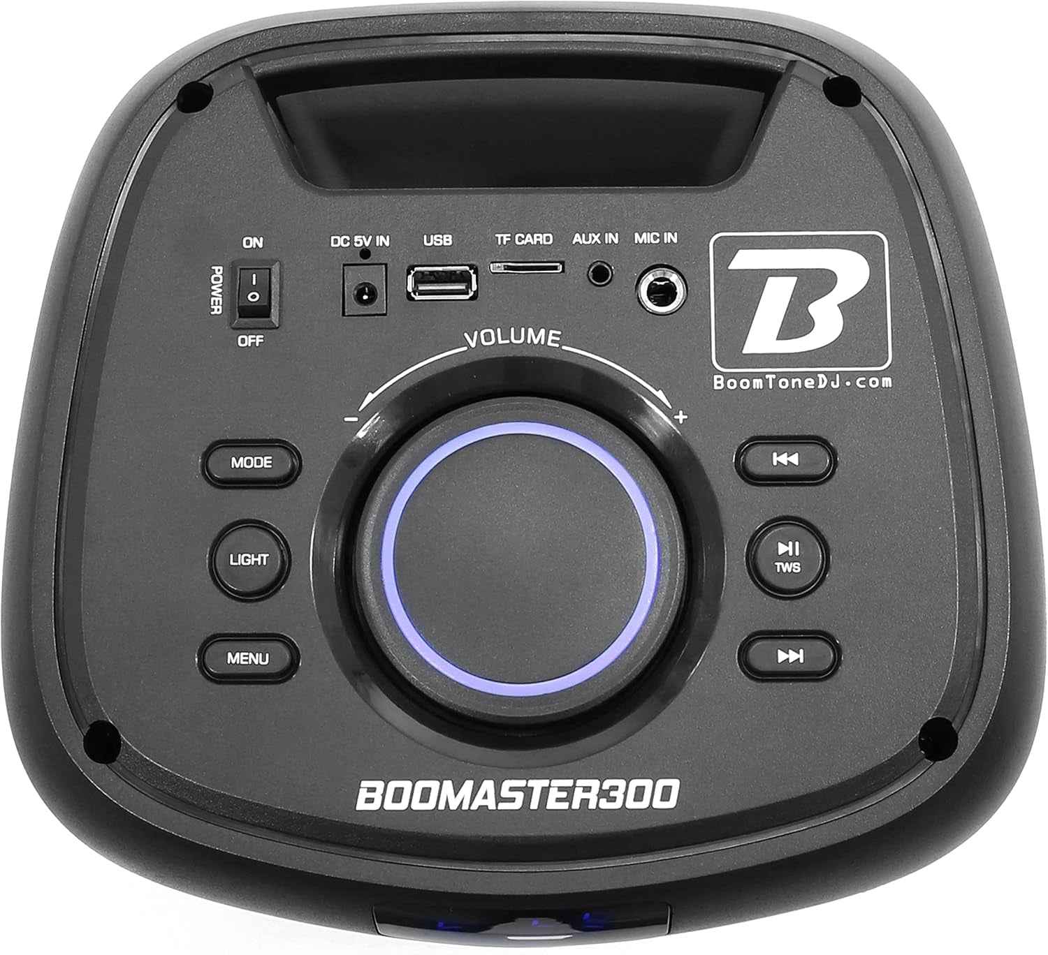 Boomtone DJ Boomaster 300 Enceinte Bluetooth Lumineuse LED Portable Puissante 250W, Enceinte Karaoke, Bluetooth Sans Fil, TWS, Rechargeable USB, Tuner, Lecteur Usb/Carte SD. Télécommande Fournie