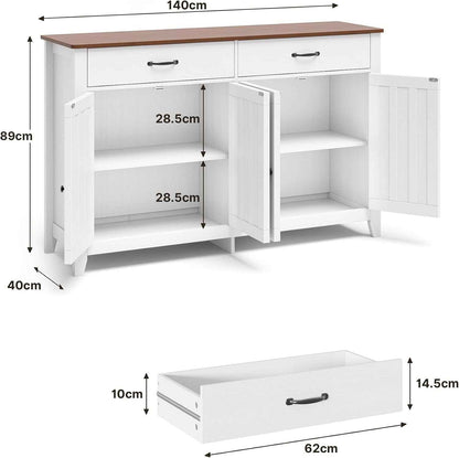 Buffet, Armoire Moderne Minimaliste À Grande Capacité, Armoire Multifonctionnelle De Cuisine Pour La Vaisselle, Adapté Pour Cuisine & Salon,120×40×89Cm,Retro