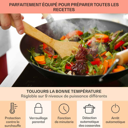 Klarstein Plaque Induction 7000W, Plaque De Cuisson Electrique À Induction, Encastrées 4 Feux, Tables De Cuisson Encastrable, Contrôle Tactile, Rechaud Electrique Pour La Cuisine