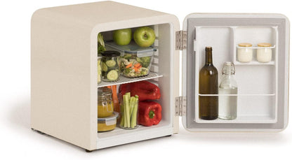 / RETRO FRIDGE 50 Silver/Réfrigérateur Blanc Cassé Avec Poignée Argent/Pratique Et Fonctionnel, Matériaux Résistants