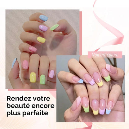 Vernis Semi Permanent Pastel, 6 Couleurs Macaron Bonbon Doux Rose Bleu Jaune Violet Vert Vernis Gel UV Été, Soak-Off UV/LED Gel Cadeau Pour Onglerie DIY Home, 8ML