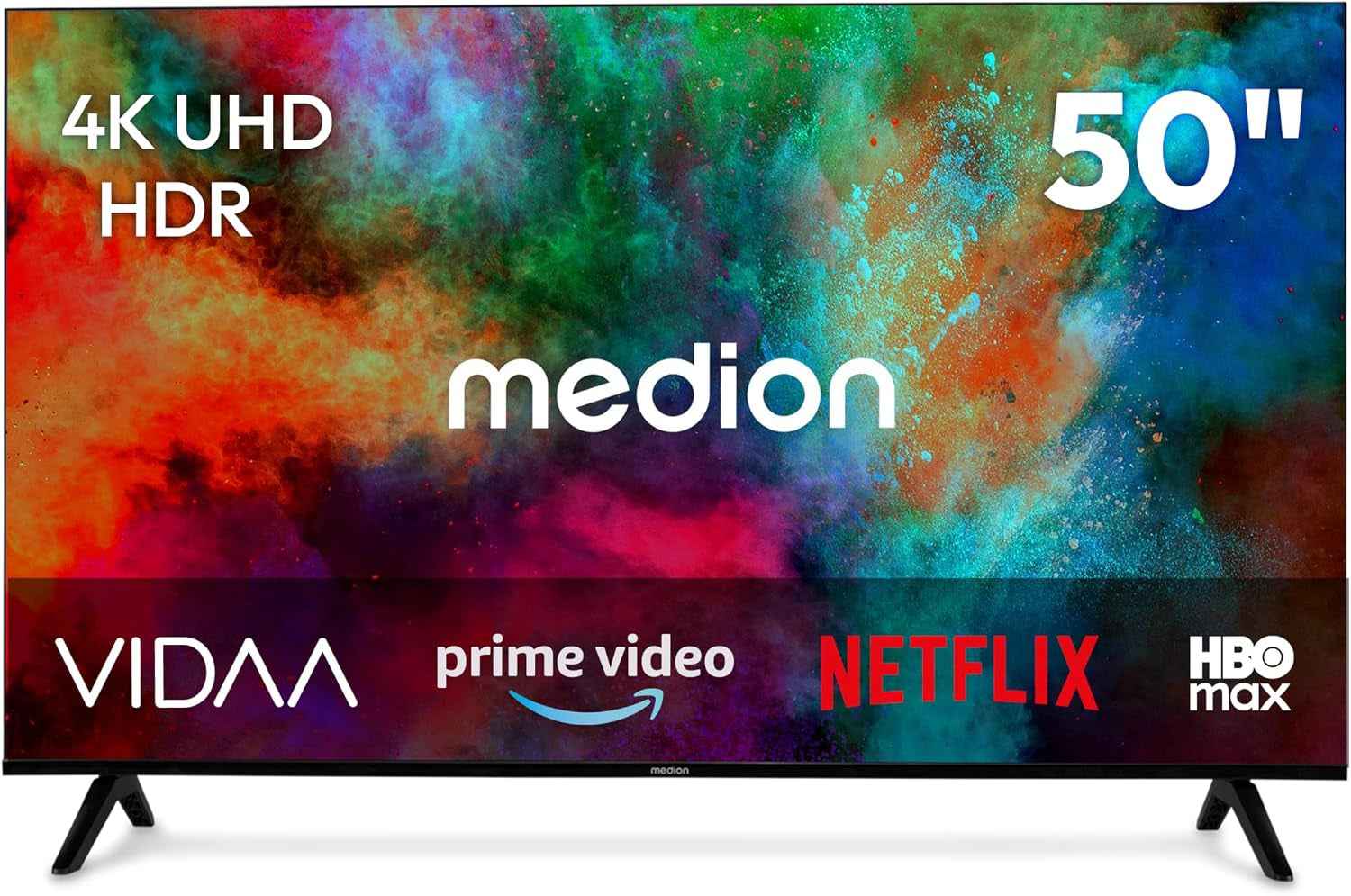 125.7 Cm 50" Téléviseur Ultra HD Smart TV HDR10 Vida Store Prime Video Disney+ DAZN Hbbtv PVR Bluetooth HD+, MD850201