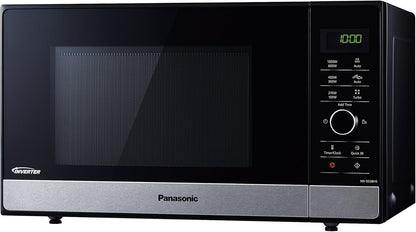 NN-SD28HSGTG-F Four Micro-Ondes Technologie Inverter Plateau Tournant En Verre, 23L, 1000W, 10 Programmes Auto, Décongélation Turbo, 6 Puissances, Minuterie, LED, Acier Inoxydable Noir