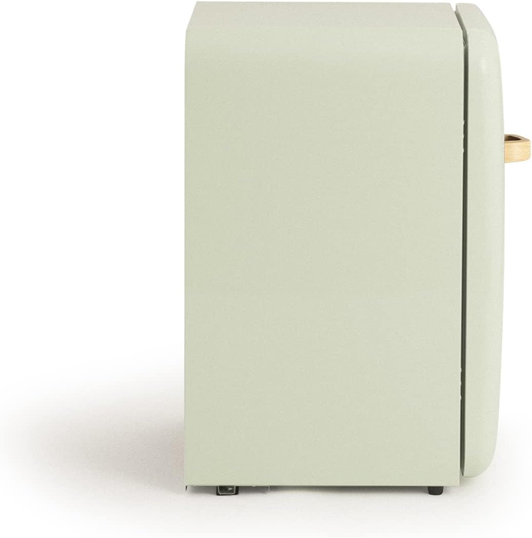 / RETRO FRIDGE 83.5 Wood/Réfrigérateur Vert Avec Poignée Bois/Pratique Et Fonctionnel, Matériaux Résistants