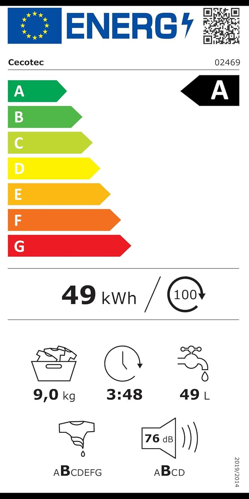 Lavadora 9 Kg Carga Frontal Bolero Dresscode 9500 Inverter Steel A. 1900 W, 1400 Rpm, Motor Inverter Plus, Bajo Consumo, 16 Programas, Steammax, Delay Start, Acero