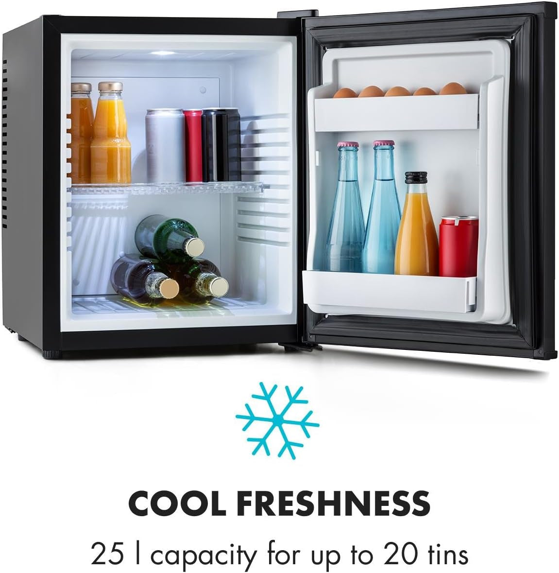 MKS-11 • Minibar • Mini-Réfrigérateur • Réfrigérateur À Boissons • B • 25 Litres • Fonctionnement Silencieux • 0 Db • Env. 38 X 47 X 44,5 Cm (Lxhxp) • 3 Niveaux De Température • Noir