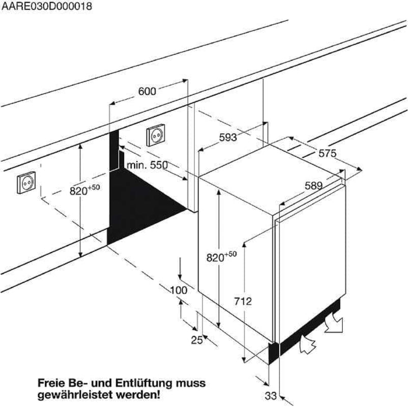 RTB413E1AW Réfrigérateur De Table Autonome / 850 Mm/Congélateur 3 Étoiles / 130 L/E