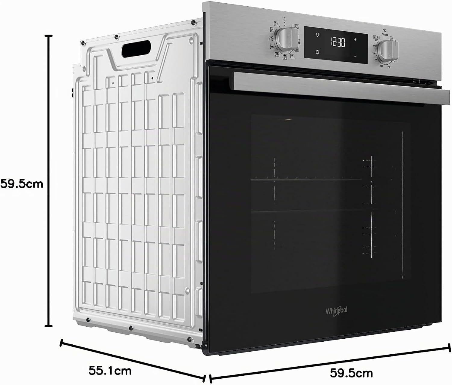 OMR58RR0X Four Multifonction Encastrable Électrique, Ventilé, Pyrolytique, Capacité 71 L, Acier Inoxydable, Classe A+. Cook 3, Cool Door, Easy Clean. 59,5 X 59,5 X 55,1 Cm