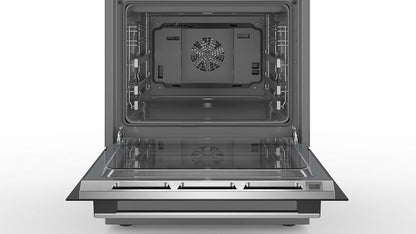 Serie 6 HKS79U250 Four Et Cuisinière Noir, Argent Plaque Avec Zone À Induction a - Fours Et Cuisinières (Cuisinière, Noir, Argent, Rotatif, Tactil, Acier Inoxydable, Devant, 1,2 M)