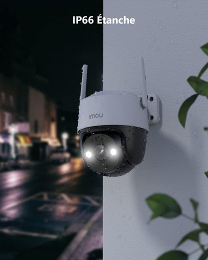 3K(5MP) Lot De 2 Caméras Surveillance Wifi Extérieure 360° | Vision Nocturne Couleur 30M, Détection De Personne/Véhicule, Suivi Intelligent, IP66, Wifi 2.4Ghz/Wifi 6,Audio Bidirectionnel