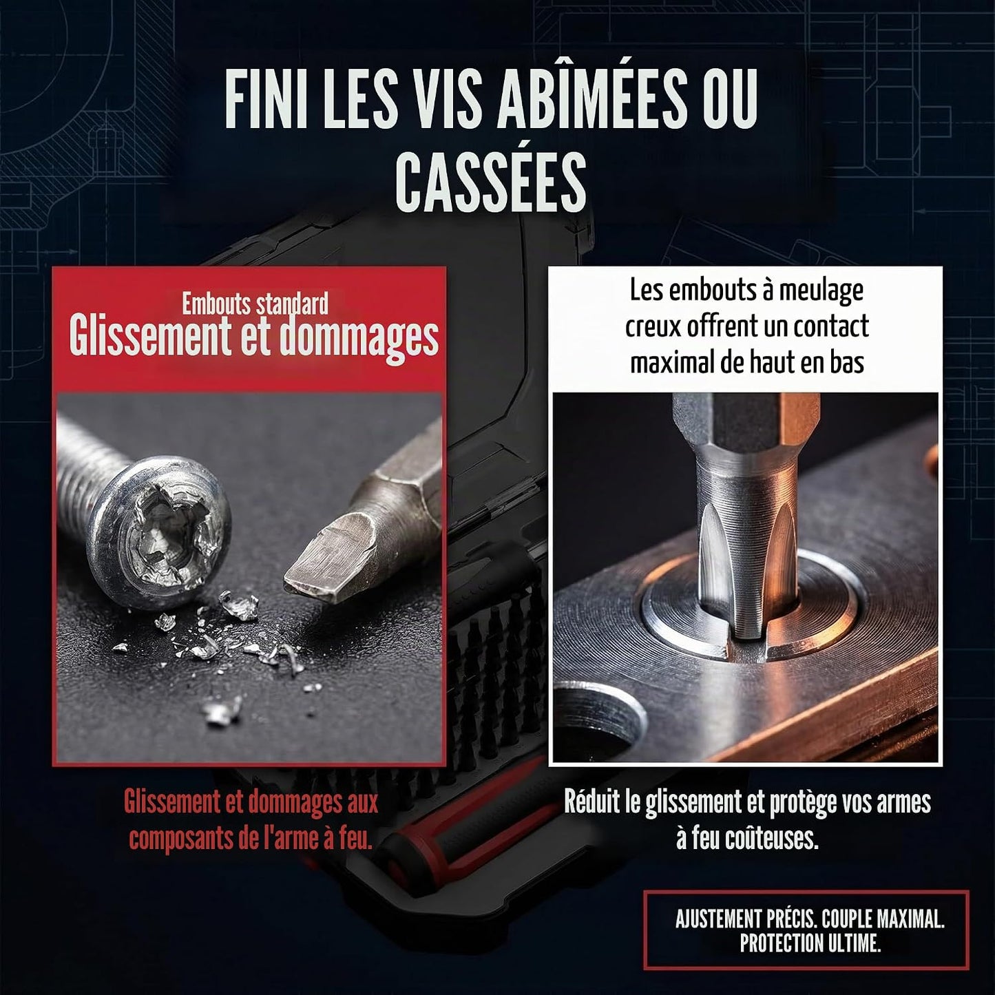 Kit D'Outils D'Artillerie : Jeu D'Embouts Gun Smith Avec Embouts Hexagonaux, Phillips Et Torx, Tournevis Magnétique De Précision Avec Tournevis LED Et Petit Tournevis, Tournevis
