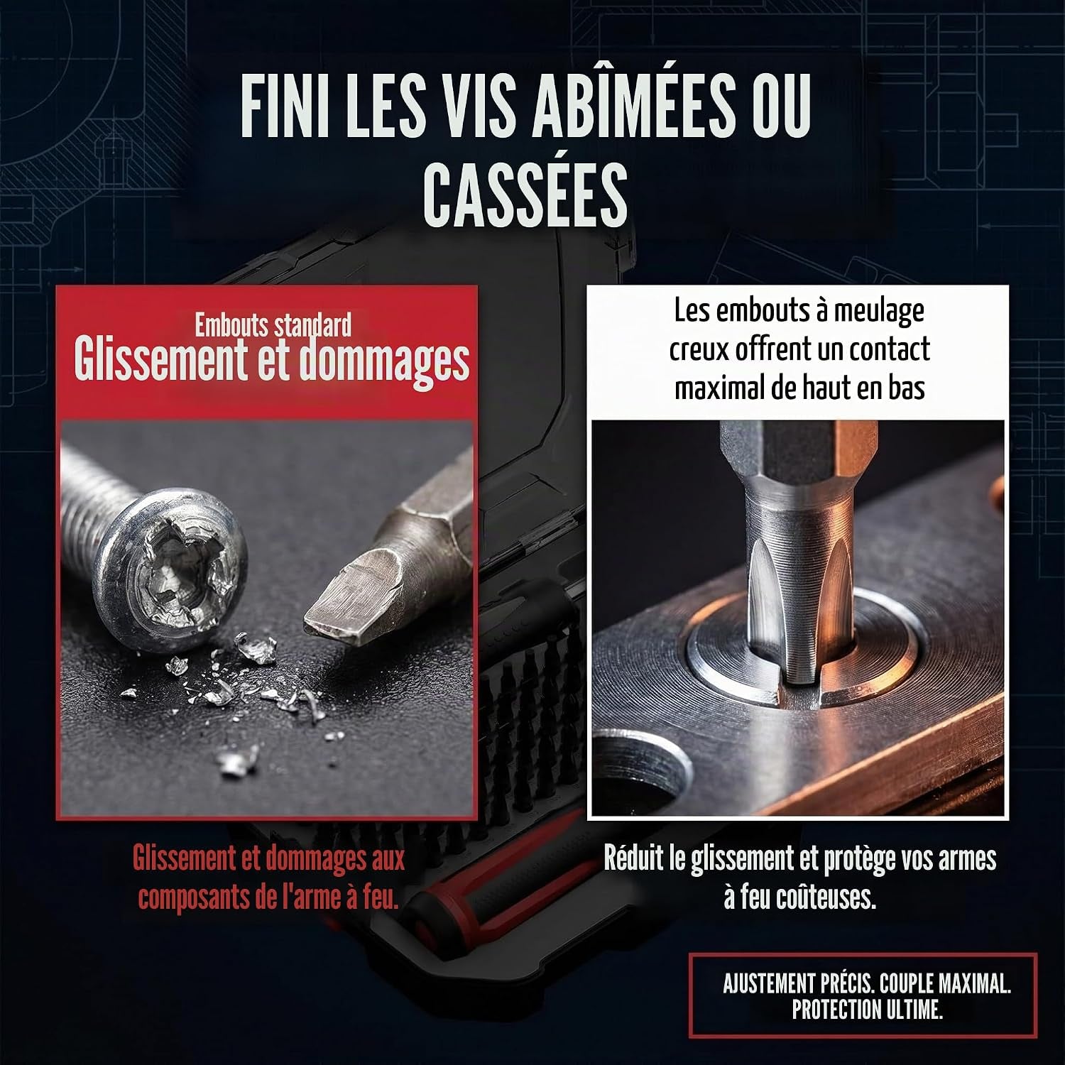 Kit D'Outils D'Artillerie : Jeu D'Embouts Gun Smith Avec Embouts Hexagonaux, Phillips Et Torx, Tournevis Magnétique De Précision Avec Tournevis LED Et Petit Tournevis, Tournevis