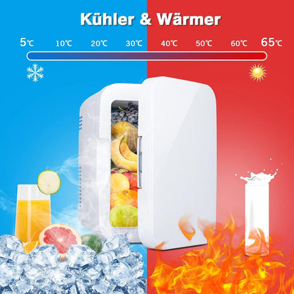 YOURLITE Mini Frigo De Chambre 2 En 1 4 Litres, Refroidissement Et Chauffage, Mini Réfrigérateur Portable AC/DC Convient Pour Conserver Les Aliments, Adapté Pour Chambre À Coucher, Bureau
