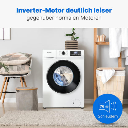 Bomann WA 7174 7Kg Frontlader Waschmaschine, 60 Cm Breit, 1400 U/Min, Fremdkörperfalle, Kindersicherung, Reversierautomatik, 15 Waschprogramme, Weiß