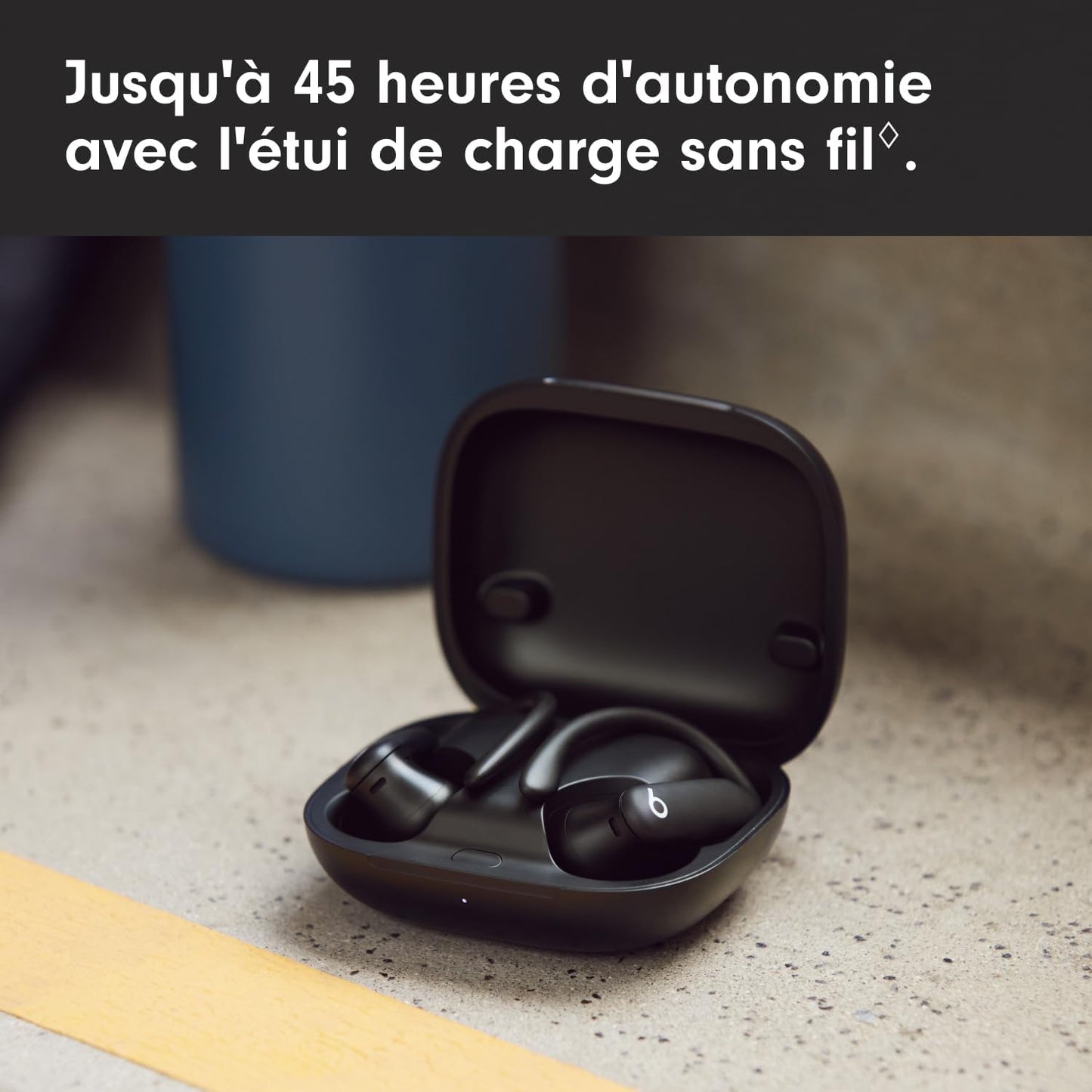 Power Pro 2 Écouteurs Bluetooth Sans Fil- Suppression Du Bruit, Suivi De La Fréquence Cardiaque, IPX4, JusquʼÀ 45H Avec Étui De Recharge, Compatible Apple & Android - Obsidienne