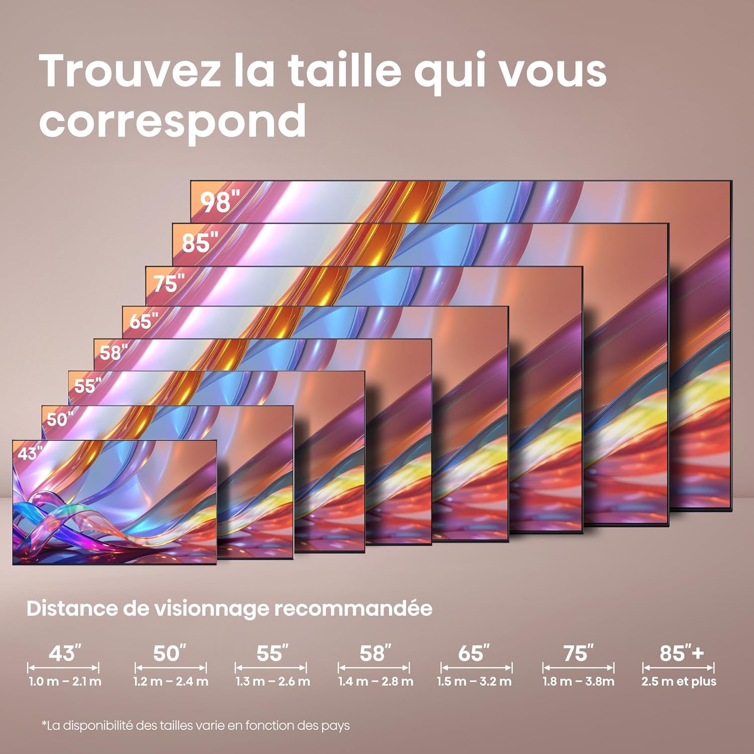 Hisense 50E7DS TV QLED 4K 50" (126 Cm) - Série E7DS - Dolby Vision IQ, 120Hz HSR, Game Mode Plus, Alexa