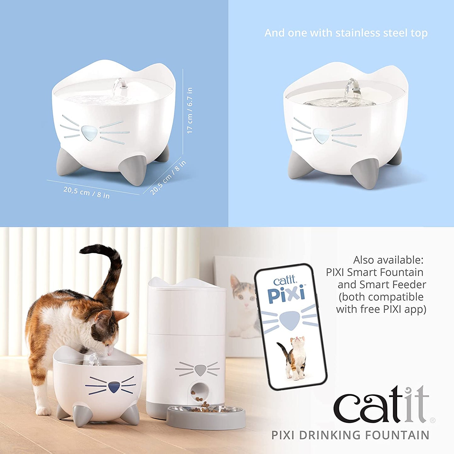 Pixi Fontaine À Eau Pour Chat 2,5 L Rose