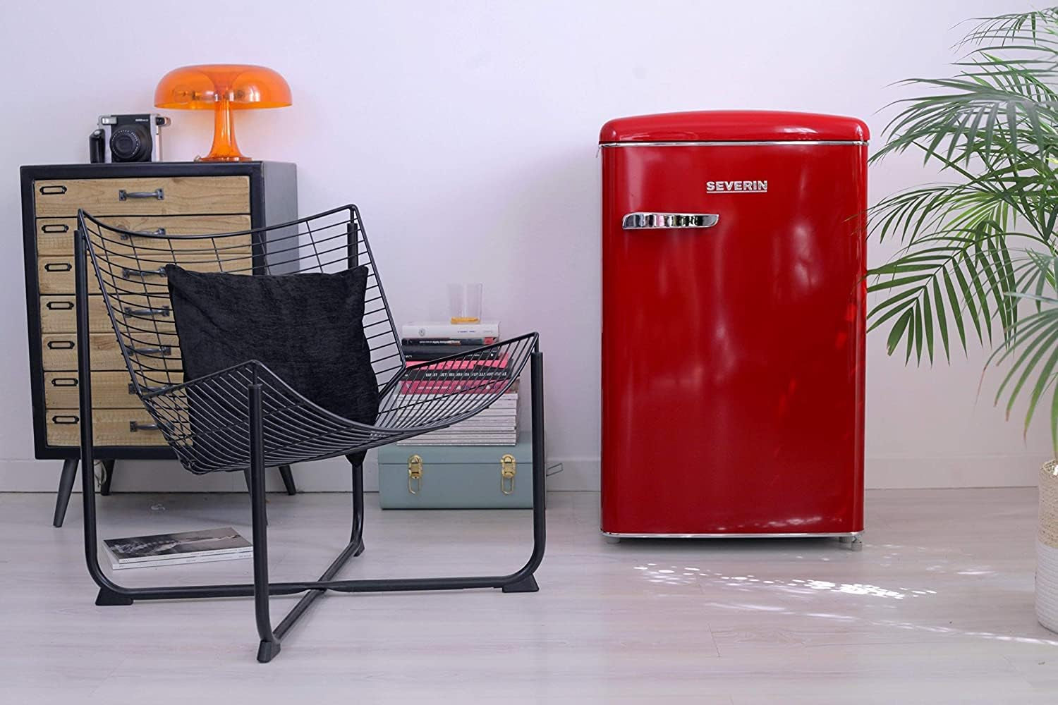 Réfrigérateur Congélateur, Pose Libre, Longueur 55 Cm, 108L, Classe D, 110 Kwh/An, 37 Db, Look Rétro, Turquoise, RKS 8834
