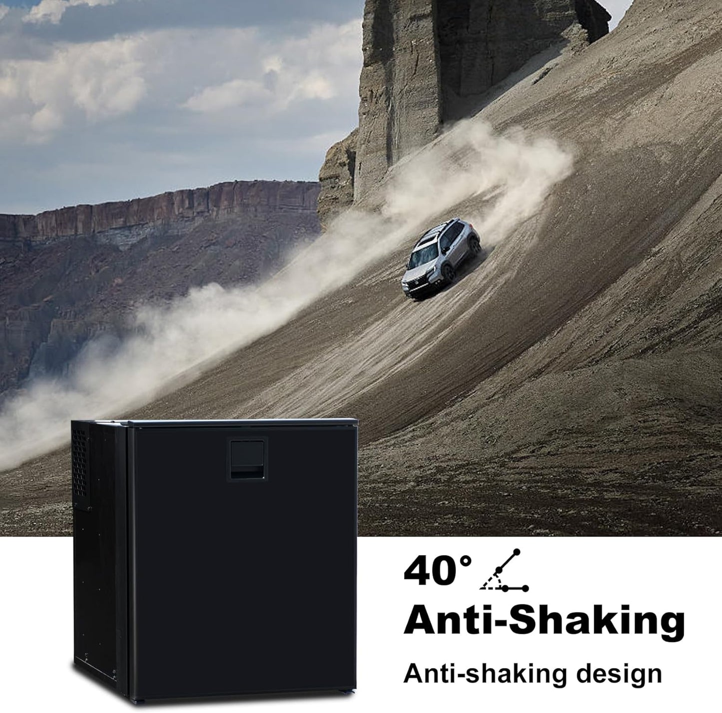 Frigo À Compression 12V 24V, Réfrigérateur De Voiture 60L, Frigo À Compresseur Avec Température De Plage 0°C - 10°C, Frigo Pour Voiture, Camion, Bateau, Et Pique-Nique En Plein Air, Noir