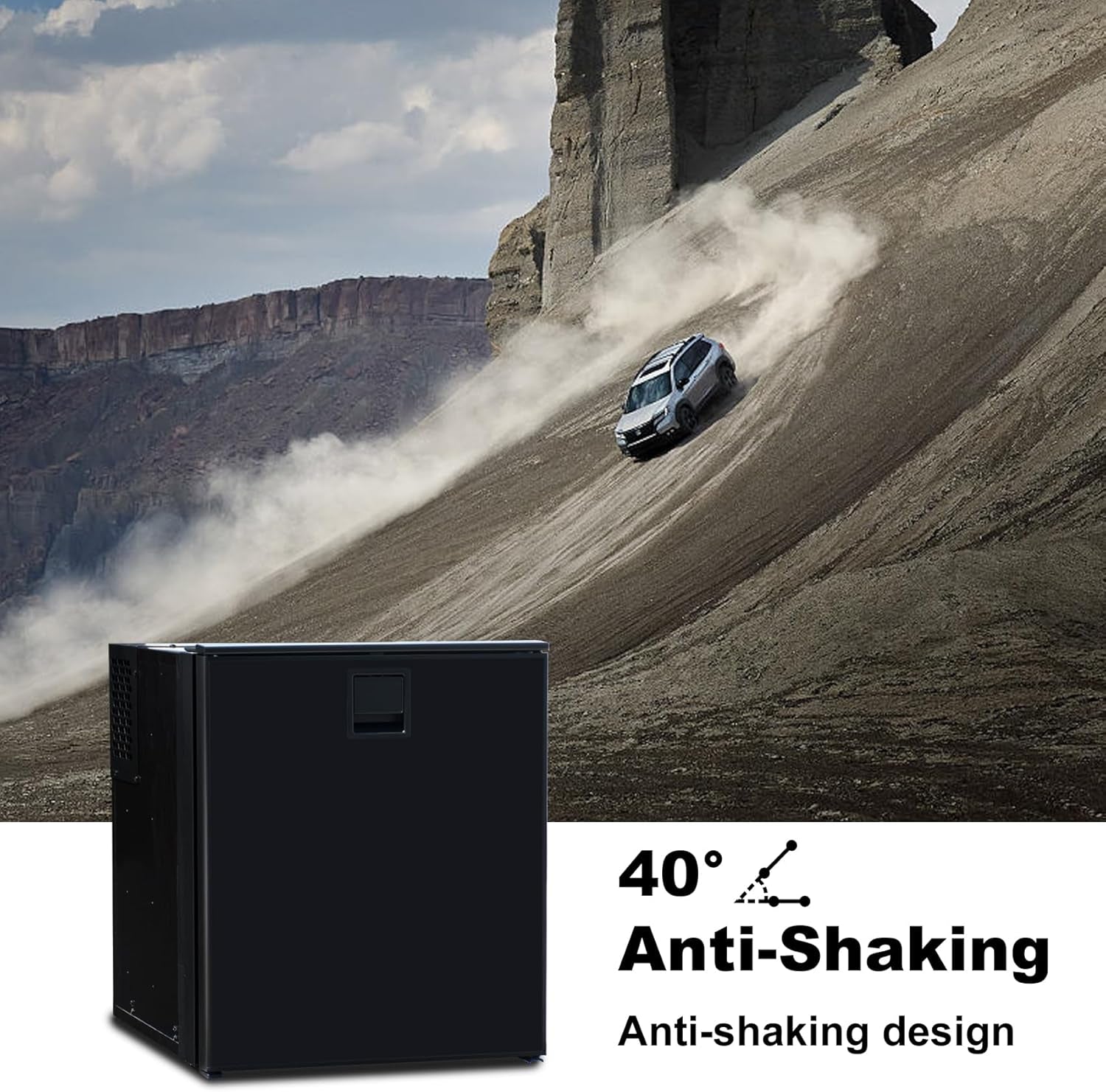 Frigo À Compression 12V 24V, Réfrigérateur De Voiture 60L, Frigo À Compresseur Avec Température De Plage 0°C - 10°C, Frigo Pour Voiture, Camion, Bateau, Et Pique-Nique En Plein Air, Noir