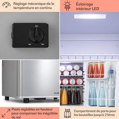 Mini Frigo De Chambre De 45L Pour Boissons Et Bieres, Petit Frigo Silencieux, Mini Bar Intérieur/Ext, Petit Refrigerateur Camping, Stockage De Vins, Cosmetique, Étagères Réglables, 6-18°C