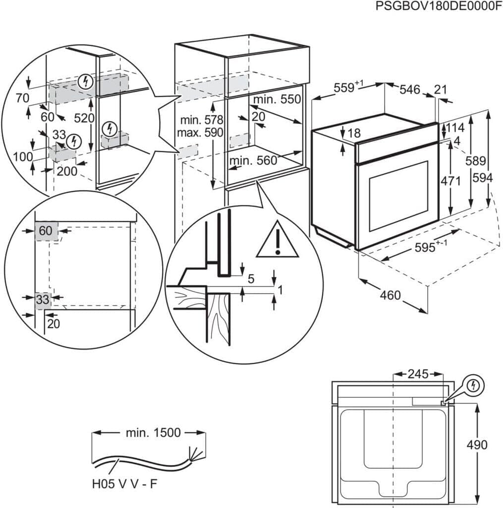 AEG Four Wifi Encastrable Série 7 Tft-Fulltouch Avec Assistant De Cuisson, Fabriqué En Allemagne, Auto-Nettoyage À Pyrolyse, Capteur De Température Centrale : Pour Une Cuisson Précise, 1 Extension