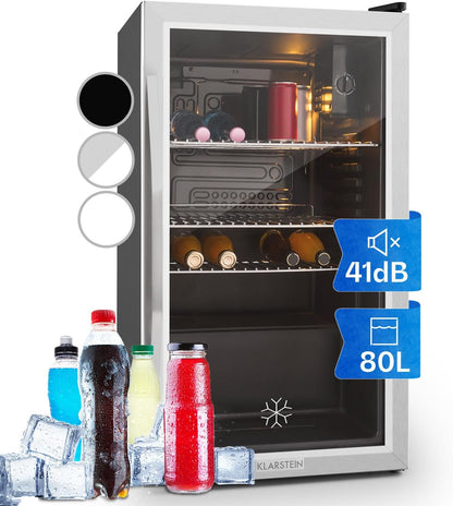 Mini Frigo De Chambre Et Bureau Pour Boisson, Petit Frigo Silencieux, Refrigerateur Mini Bar 80L, Petit Réfrigérateur Camping, Étagères Réglables Pour Le Vin, Cannette, Beer Fridge