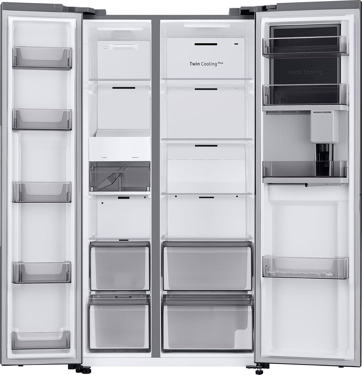 RH69B8921S9/EG Side-By-Side Réfrigérateur Latéral 178 Cm 645 Beverage Center, Dual Ice Maker, Twin Cooling+, No Frost+, Raccordement Eau Fraîche, Aspect Acier Inoxydable