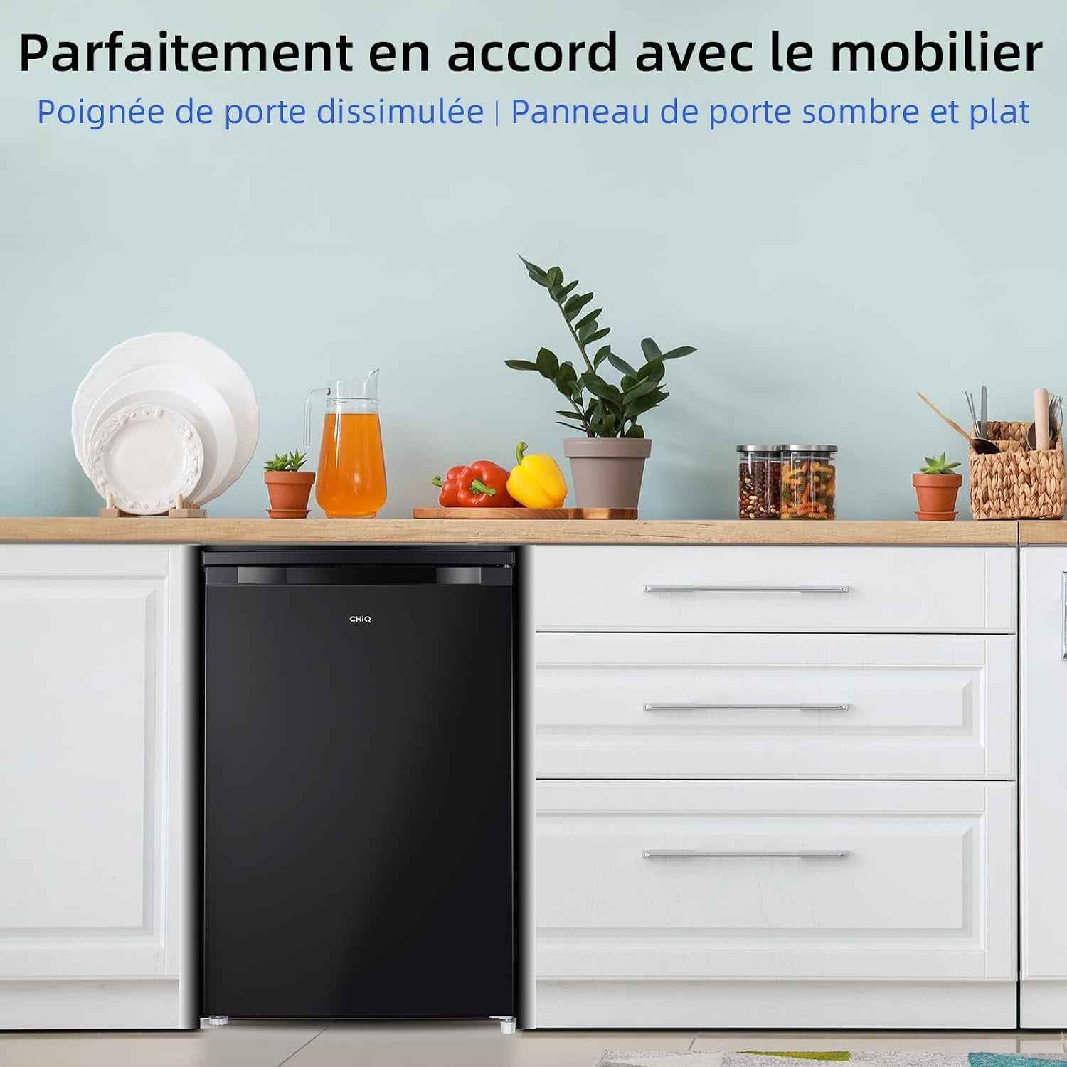 Congélateur Armoire 85L Pour Cave Ou Bureau Noir (CSD90D4D) | -24°C, 39Db, Porte Réversible, Thermostat Réglable, Gain De Place