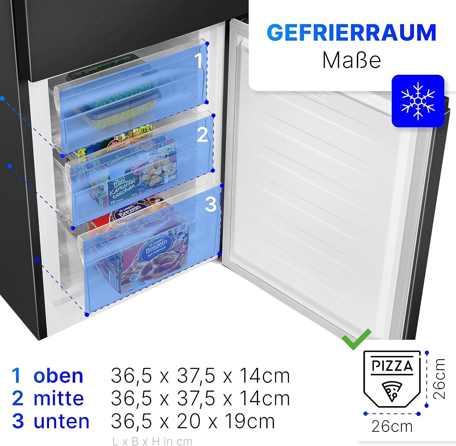 Bomann Réfrigérateur Et Congélateur 269L Noir Kg184-1-Inox/Noir, Capacité Nette : 269 Litres, Contrôle De La Température En Continu, Charnières De Porte À Droite, Interchangeables