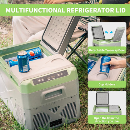 XD55 38L Glaciere Portable Réfrigérateur Voiture Camping Congélateur 12/24V Mini Frigo Pour Maison, Bureau Ou Pique-Nique En Plein Air