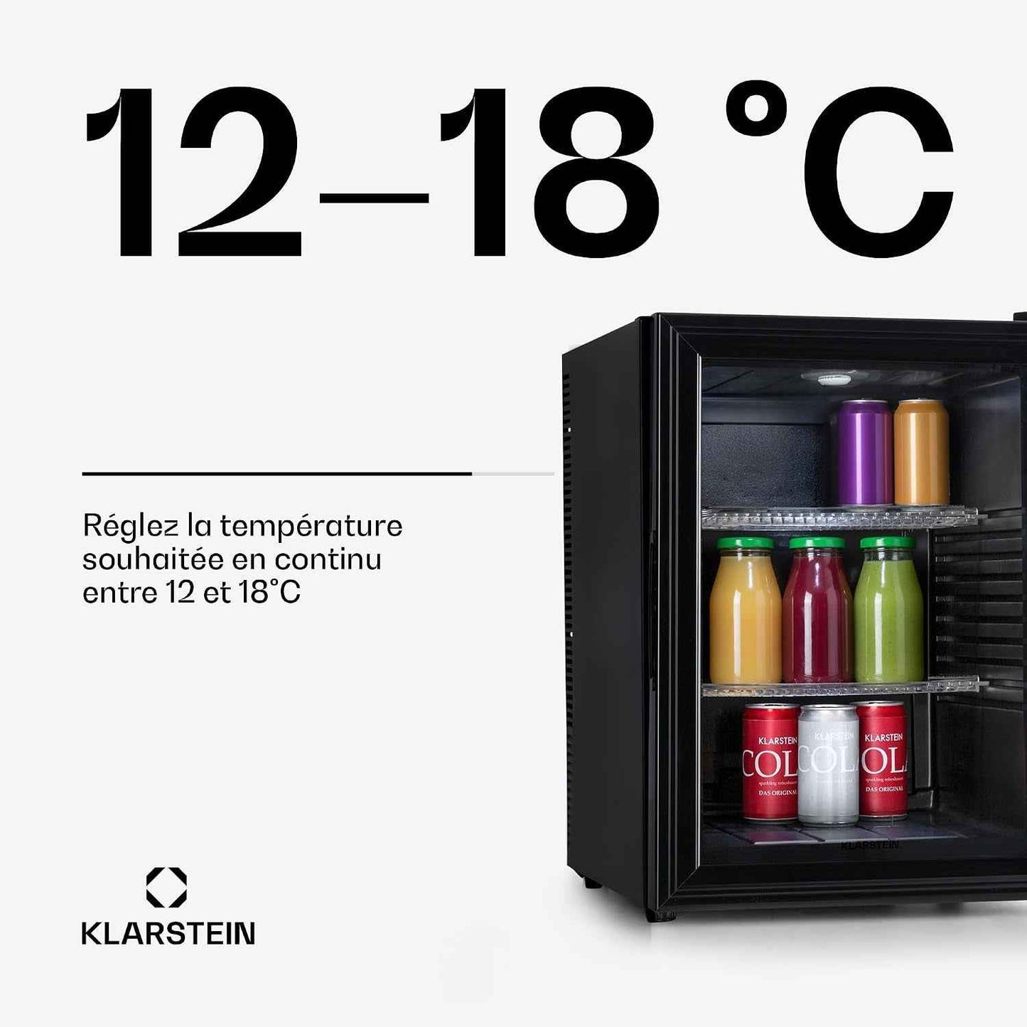 Petit Frigo De Chambre De 42L Pour Snacks Et Boissons, Top Silencieux, Mini Bar, Camping, Cosmetique, Refrigerateur Avec Étagères Réglables, 12-18°C