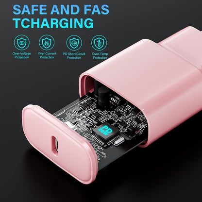 Chargeur Rapide Pour Iphone 14 13 12 11, Lot De 2 PD 3.0 Prise USB C Rose | Avec 2M Cable Lightning for Iphone 14/14Pro/13/13 Mini/13 Pro/13Pro Max/12/12Pro/12 Pro Max/11/11 Pro/ 11 Promax