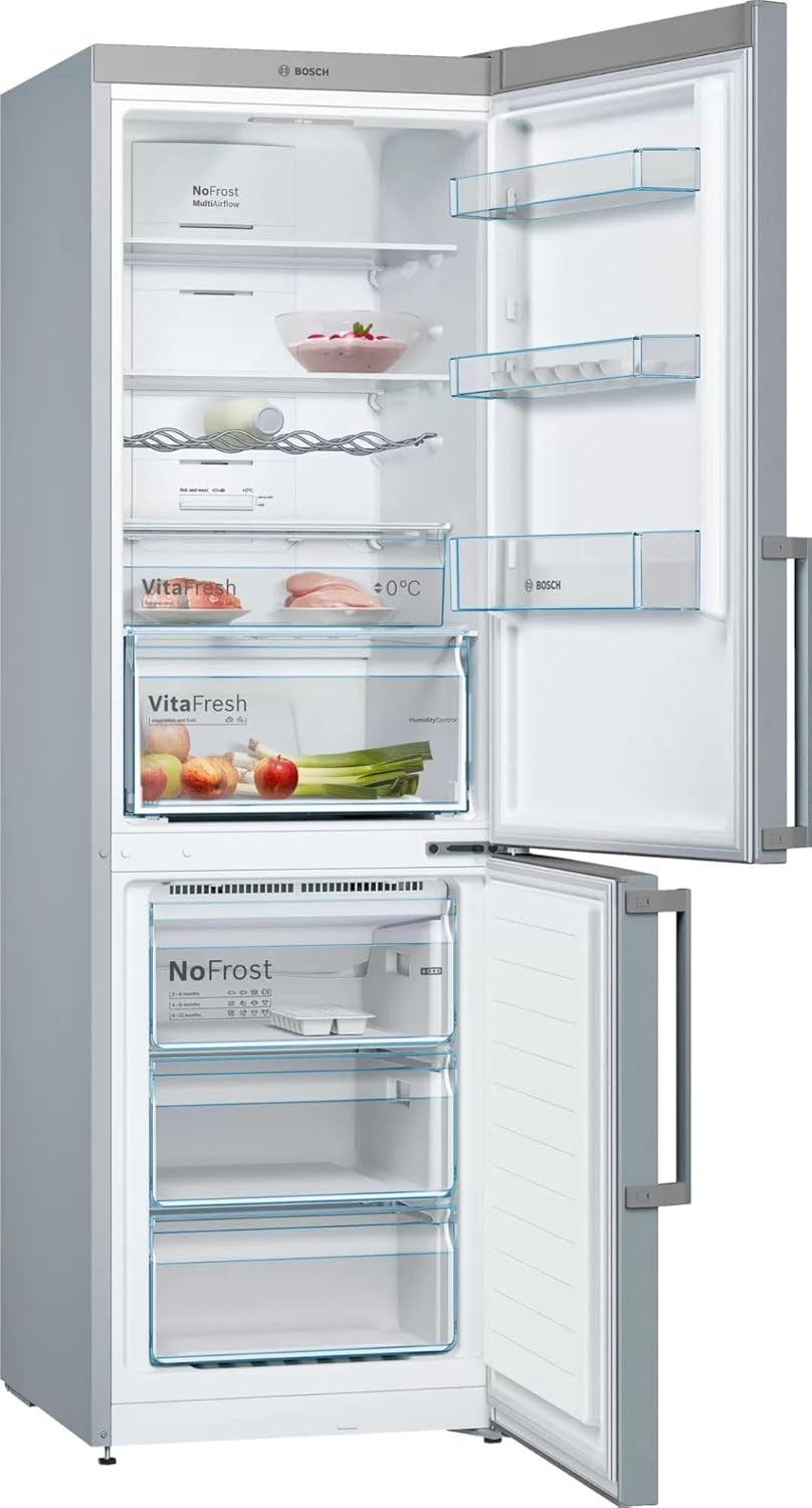 Frigorifero Combinato No Frost, Classe E (Ex A++), 326 Litri, Inox