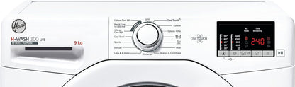 H3W 492DE-11 H-WASH 300 LITE Machine À Laver 9 Kg, 1400 Tours, Connectivité NFC, Charge Avant, Libre Installation, 60 X 52 X 85 Cm, Blanc, Classe D