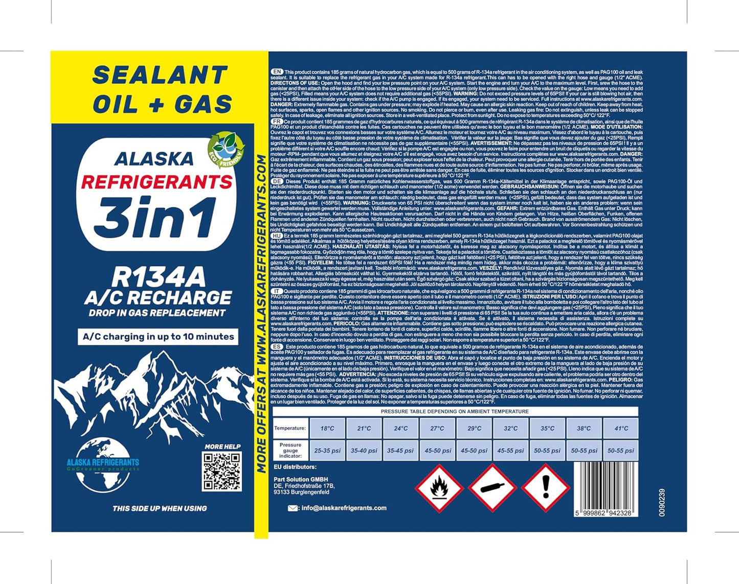 3En1 Réfrigérant Pour Véhicules Climatisation Recharge HC134A Bouteille De Gaz De Remplacement Pour Voitures X2